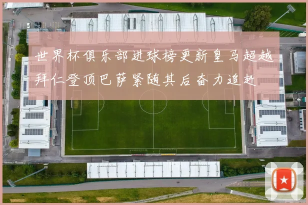 世界杯俱乐部进球榜更新皇马超越拜仁登顶巴萨紧随其后奋力追赶